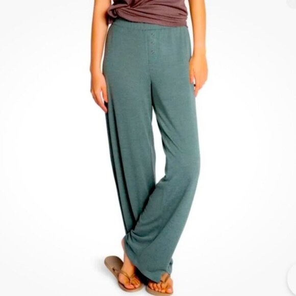 PJ Salvage Wide Leg Pajama Lounge Pants Size XS New Sage Green Flowy Comfort - Picture 1 of 10